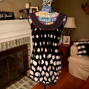Iz Byer NWT Polka Dot Bubble Dress w/ Red Piping - Small